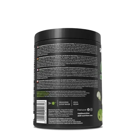 Skill Nutrition Pre-Workout, prášek, příchuť zelené jablko, 400 g